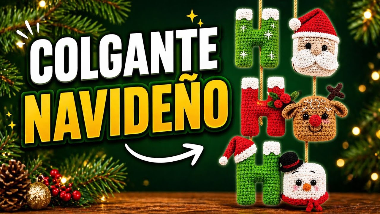 video 1 de 4 Lista de materiales para nuestro colgante navideño Ho Ho Ho ✂️🪡🧶✨