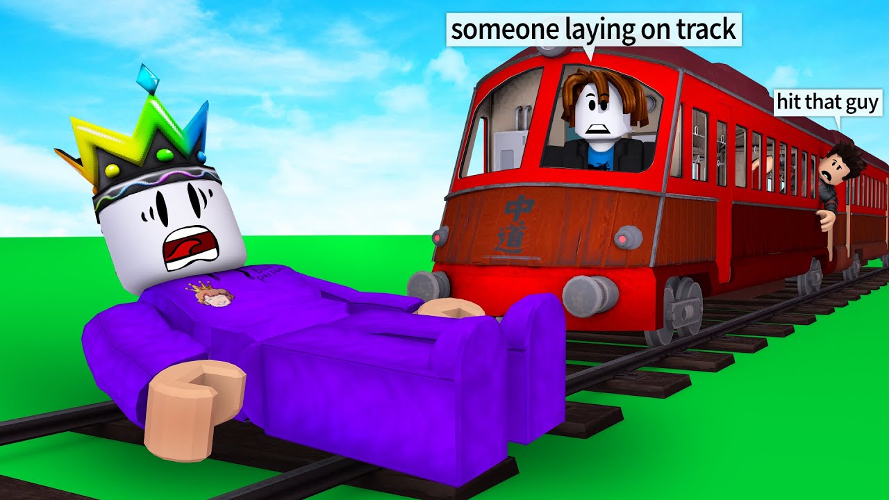 I Ragdoll on TRAIN TRACKS BUT a FAST TRAIN Is Coming on Roblox