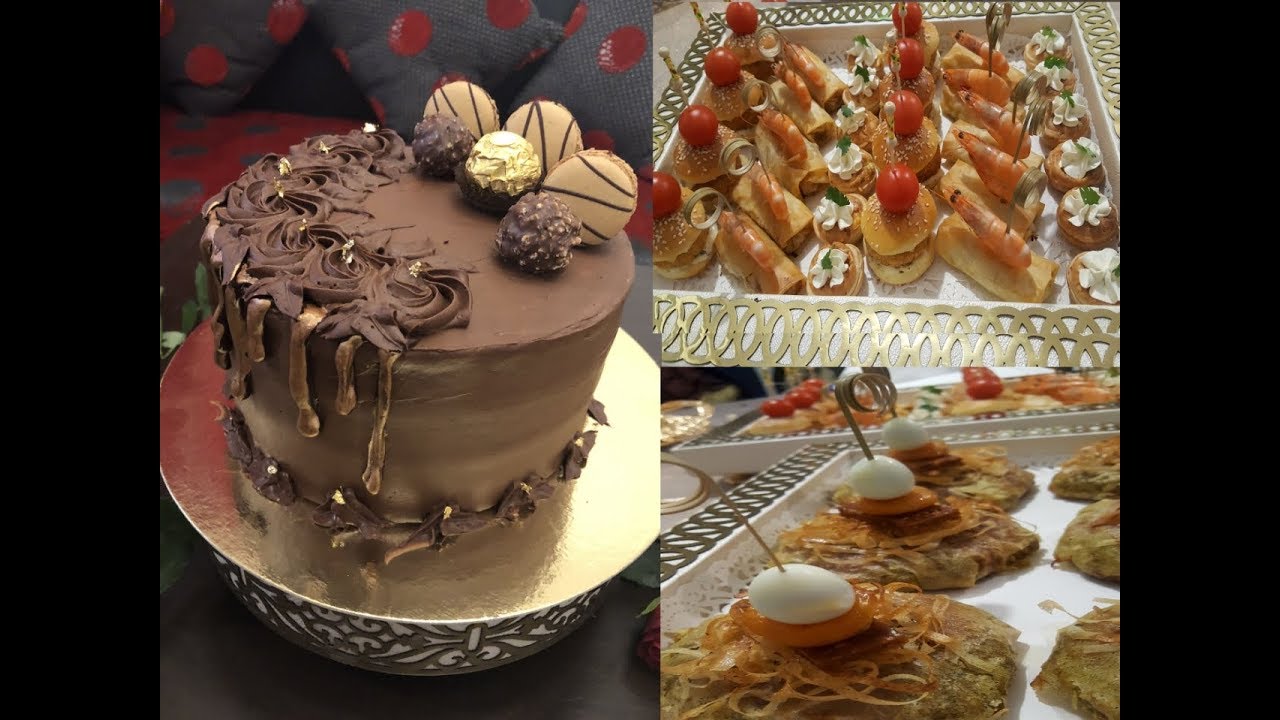 تحضيراتي لعيد ميلادي طورطة بالشكلاطة بجنواز سهلة و ناجحة ومملحات سهلة ولذيذة