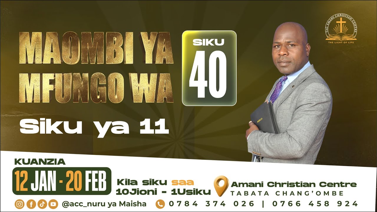 🔴LIVE  | IBADA YA MAOMBI YA SIKU 40 | SIKU YA KUMI NA MOJA | ALHAMISI  |  22.01.2026