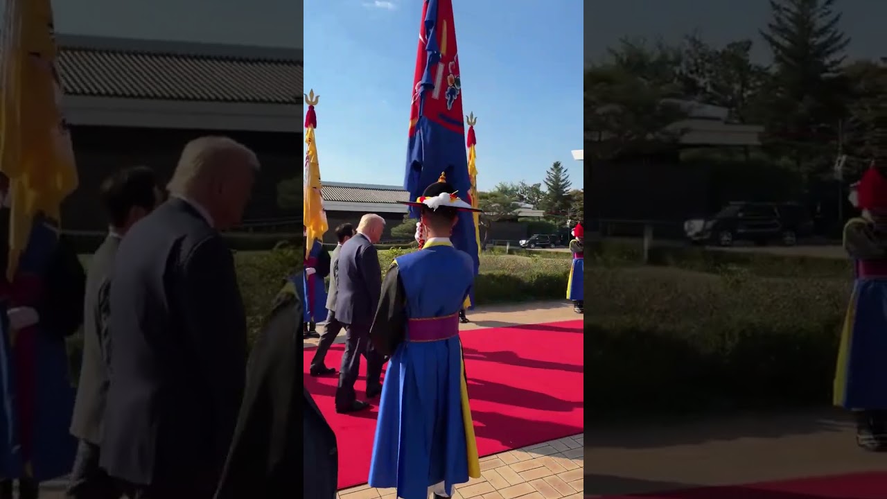 Trump in Corea del Sud: cerimonia di accoglienza spettacolare