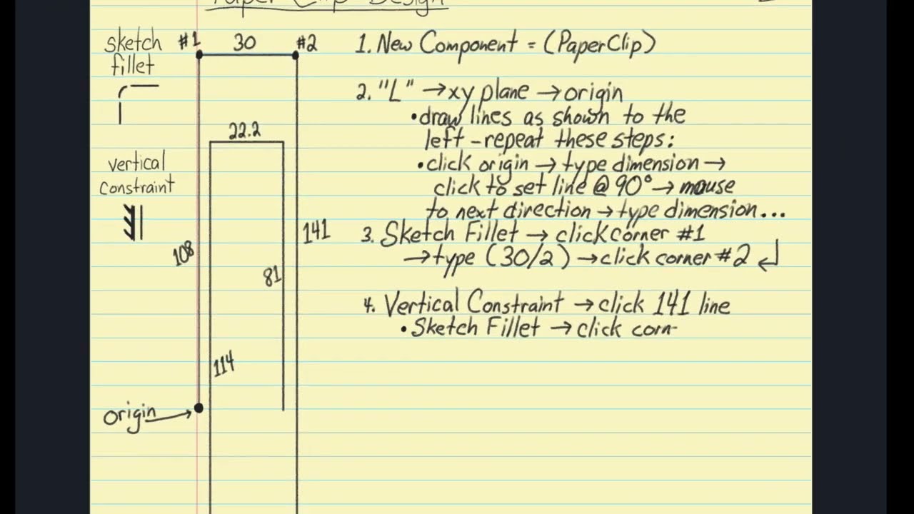 PaperClip Design Notes Fusion 360