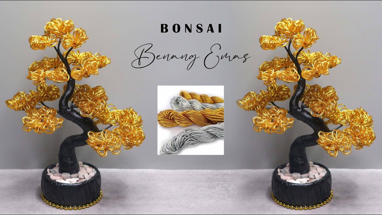 Bonsai Hias dari Plastik Kresek dan Benang Emas | Yarn Bonsai Tree