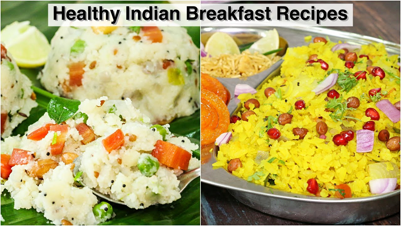 2 Healthy Indian Breakfast Recipes - Upma & Poha | How to make Poha | Perfect Upma Recipe