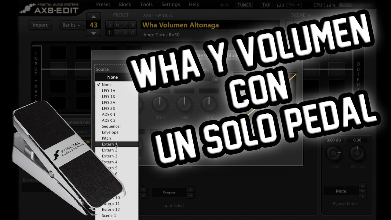 Fractal Audio: Controlar Wha y volumen con sólo un pedal externo