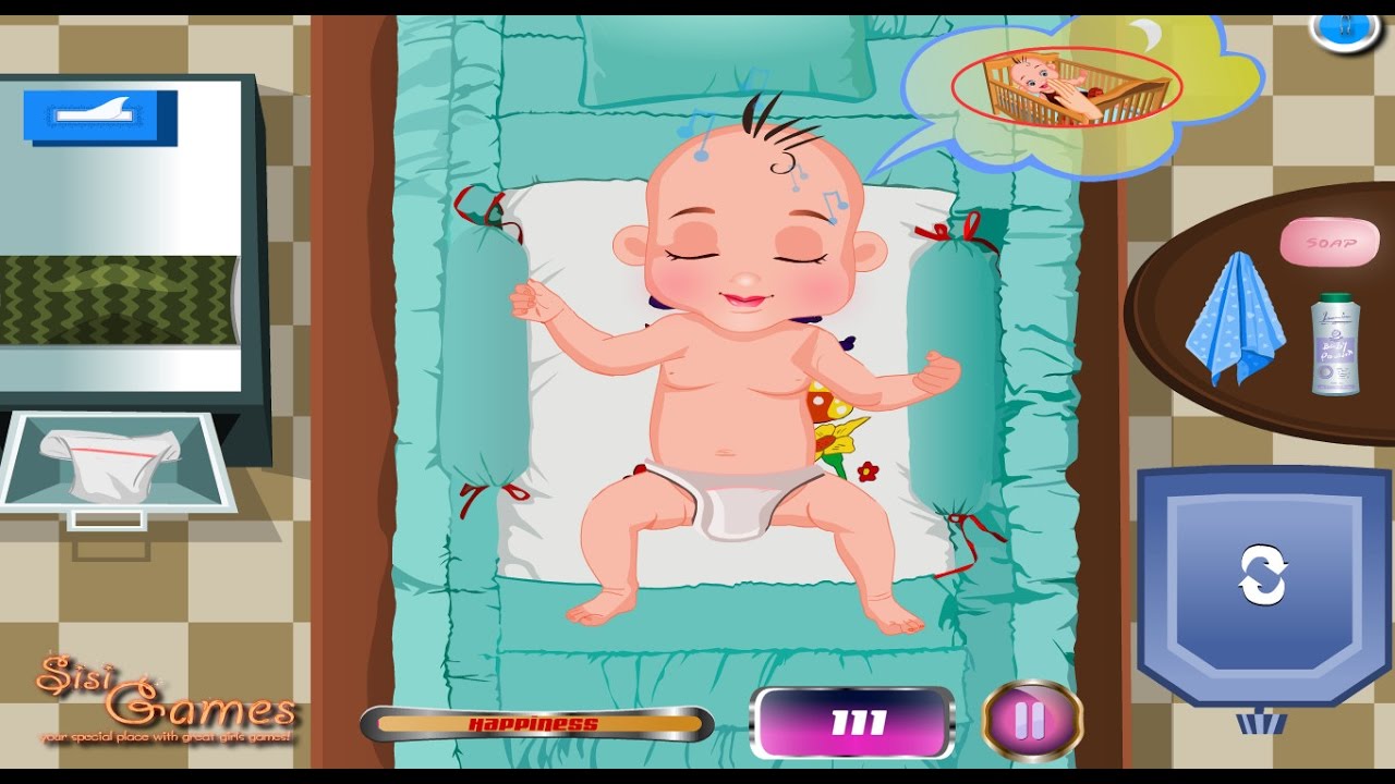 Baby diaper change game video