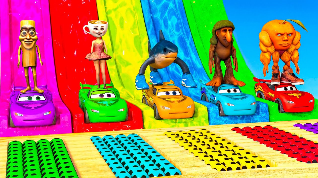 Long Slide Game with Cow Elephant Gorilla Hippopotamus Tiger 3d Animal Game Funny 3d Animals