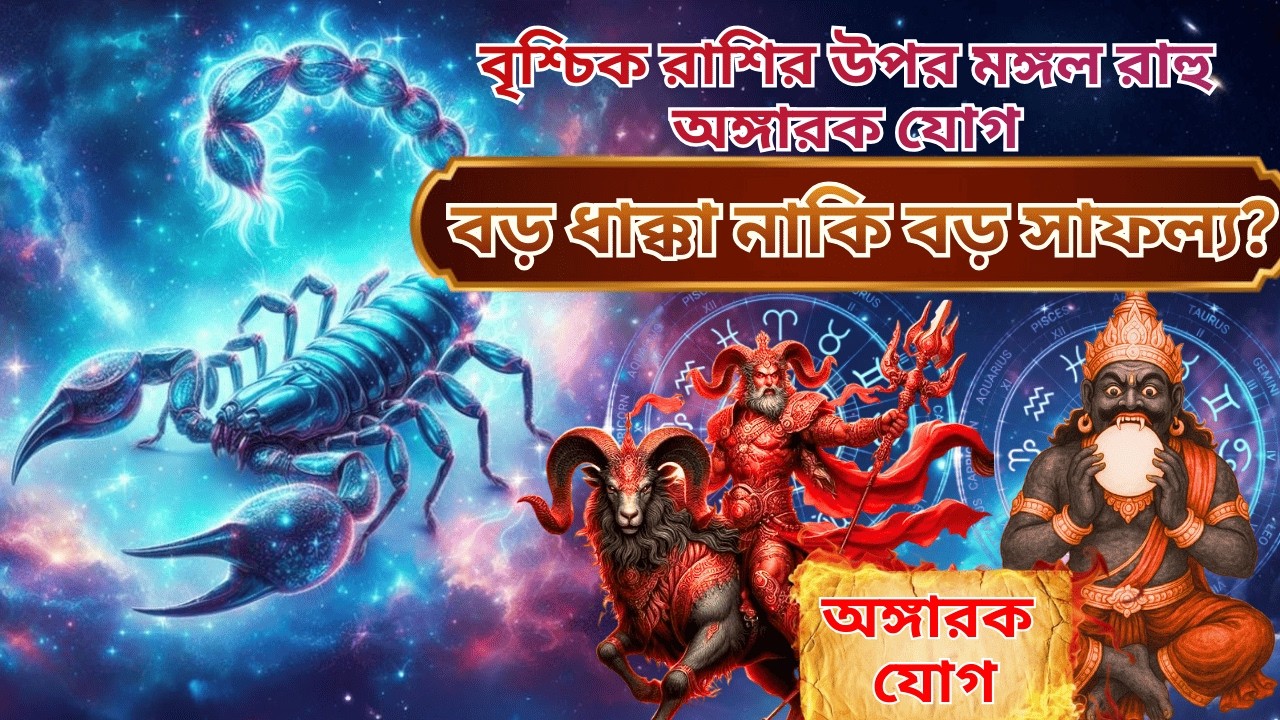 বৃশ্চিক রাশির উপর মঙ্গল রাহু অঙ্গারক যোগের  প্রভাব বড় ধাক্কা নাকি বড় সাফল্য? 23 Feb to 02 april 2026