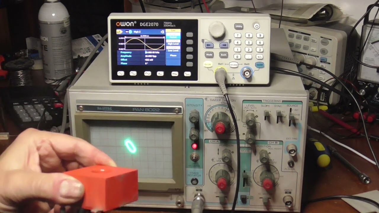 utilizzo guida oscilloscopio pantec test componenti elettronici e prove forme d'onda con generatore