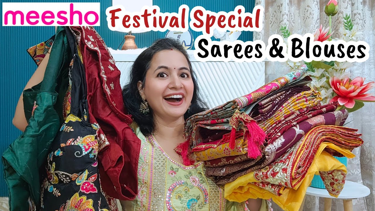 Meesho Saree & Blouses Haul 😍 | Georgette, Banarasi Silk ,Jimmy Choo Saree | Meesho Partywear Saree 