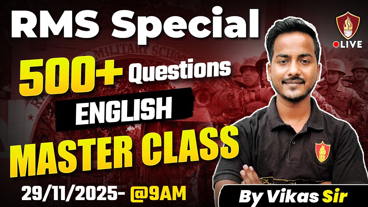 500+ English Questions Marathon | RMS Special Master Class | Military School Class 6 & 9