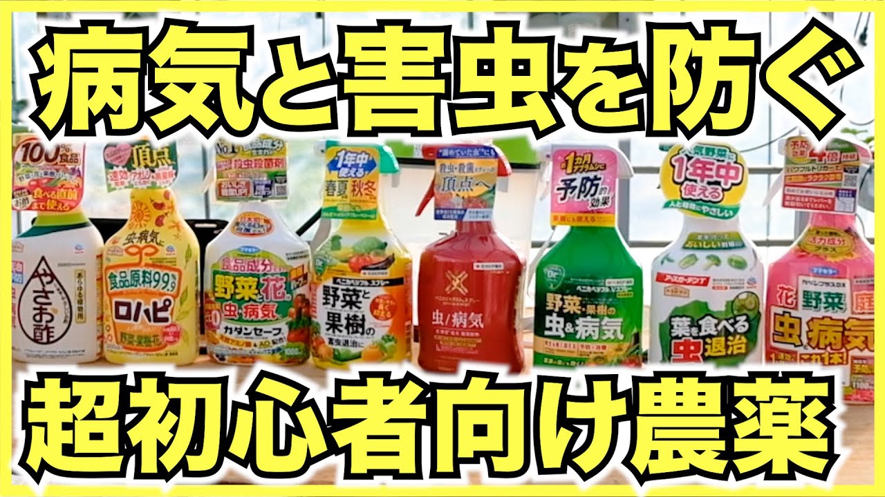 【病気と害虫】家庭菜園超初心者向けの病気と害虫の予防,対策,農薬の選び方【粒剤,ミニボトル,スプレー,粉末】