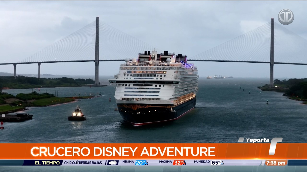 Crucero Disney Adventure rompe récord como el más grande en transitar por el Canal de Panamá