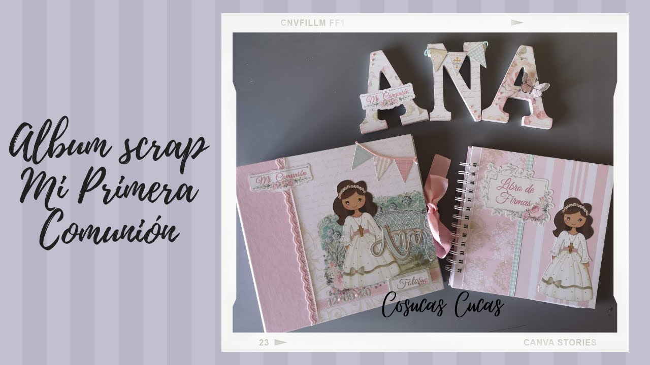 Álbum de fotos  firmas personalizado Primera Comunión scrapbooking