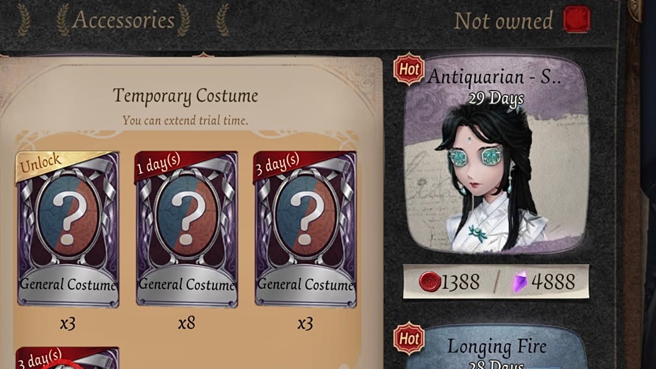 Identity V | USING MY ANNIVERSARY UNLOCK CARD ON ANTIQUARIAN'S NEW SHOP SKIN! + Gameplay