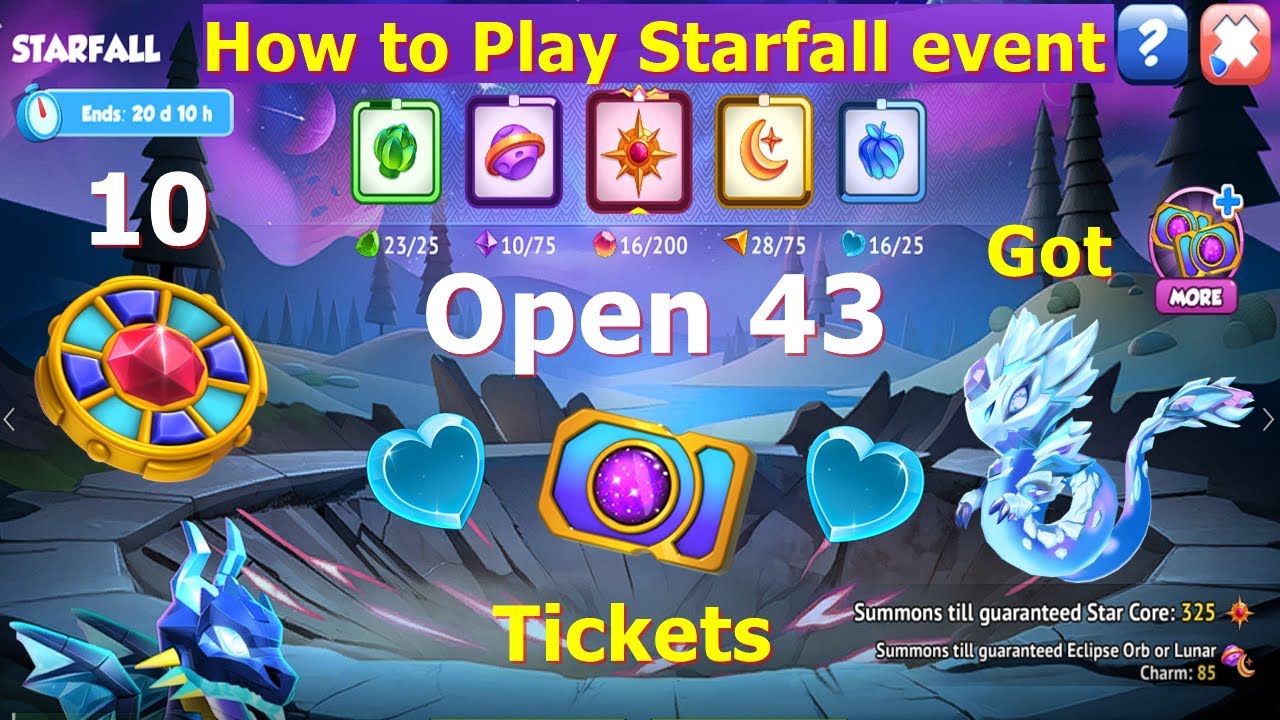How to Play Starfall event | 10 Amulets in Feb 2025 Primal event | Open 43 Tickets in Starfall event