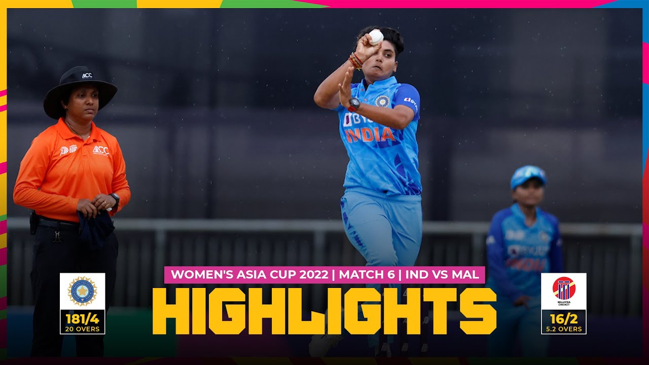 ACC | Women's Asia Cup 2022 | Match 6 | India vs Malaysia