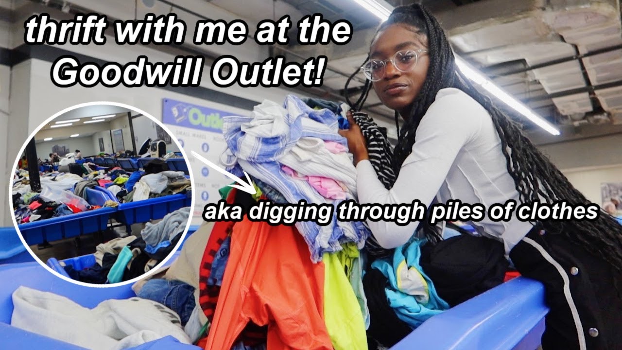 THRIFT WITH ME ♡ thrifting at the Goodwill Outlet/ bins (an interesting thrifting experience)