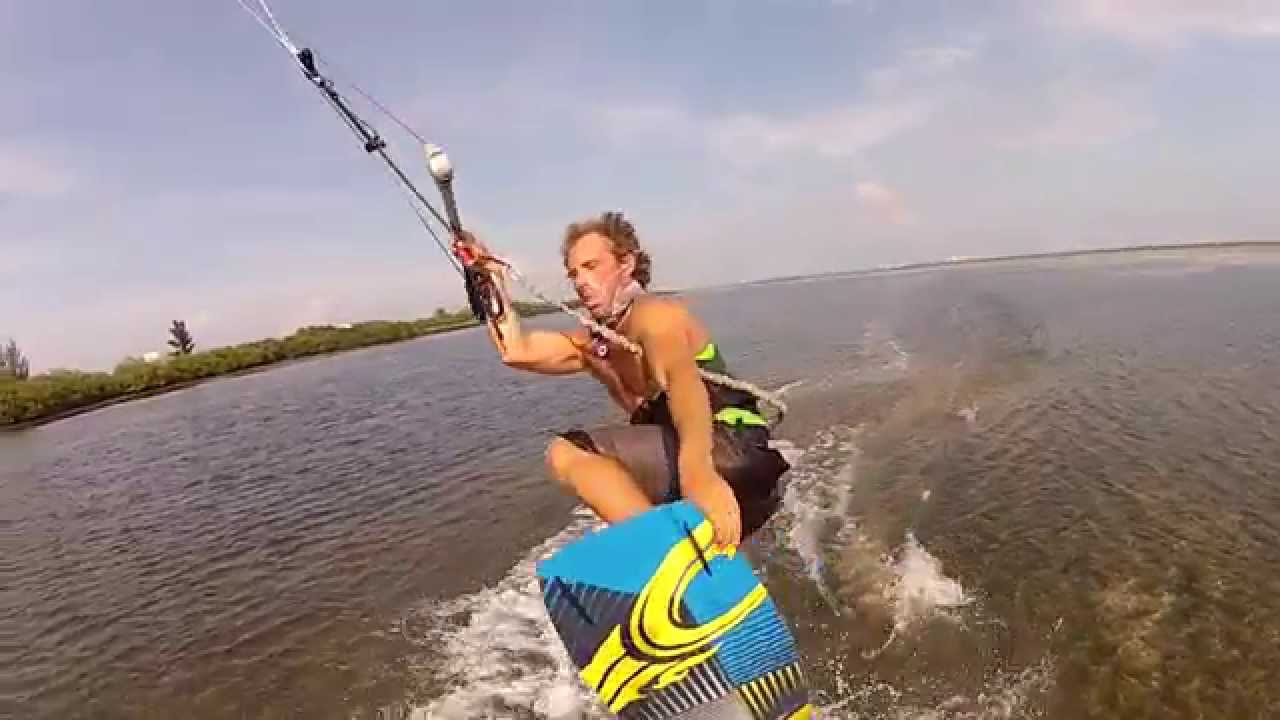 Kellen jumping the Cabrinha Contra 17m in light wind