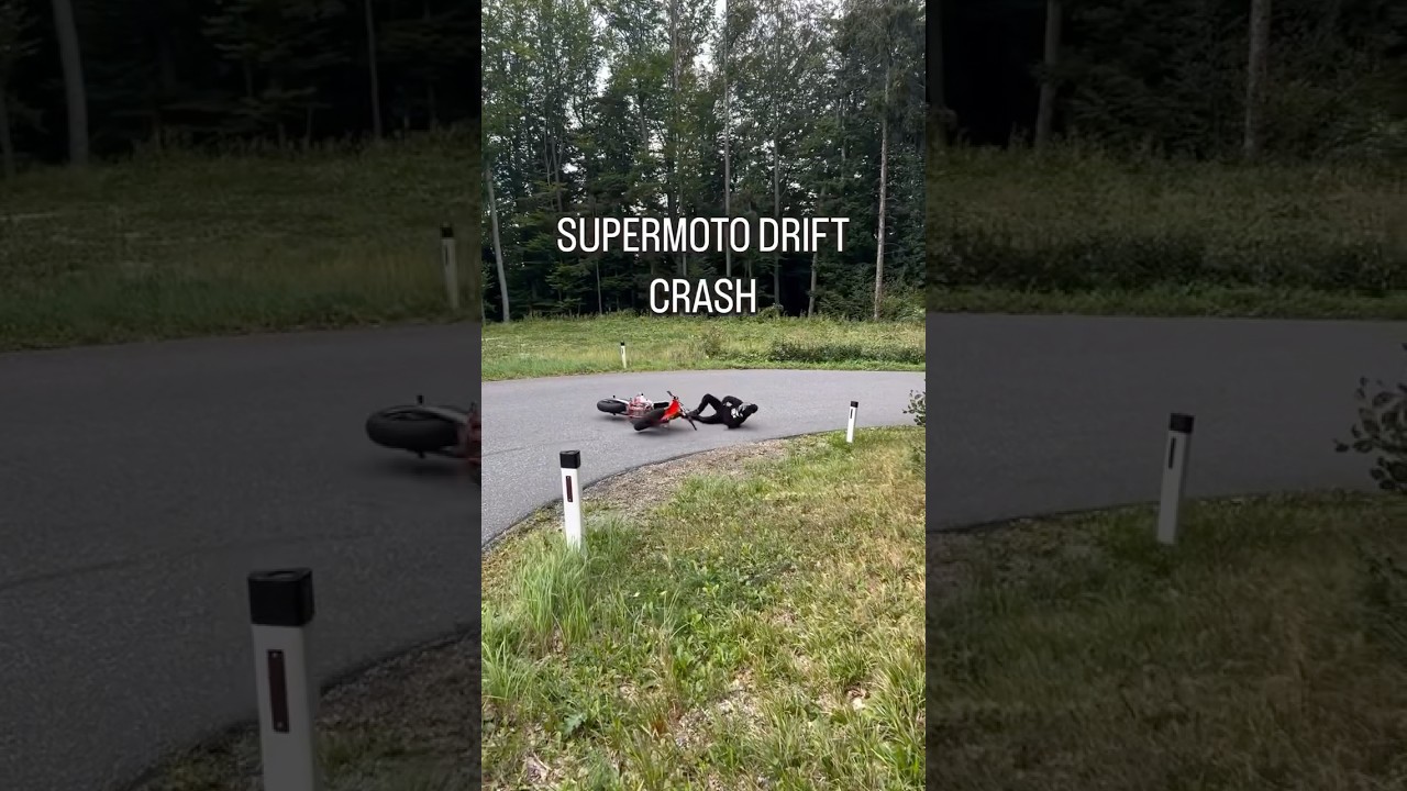 part of the game downhill drifts are sketchy #supermoto #crash #ktm #500 #exc #drift