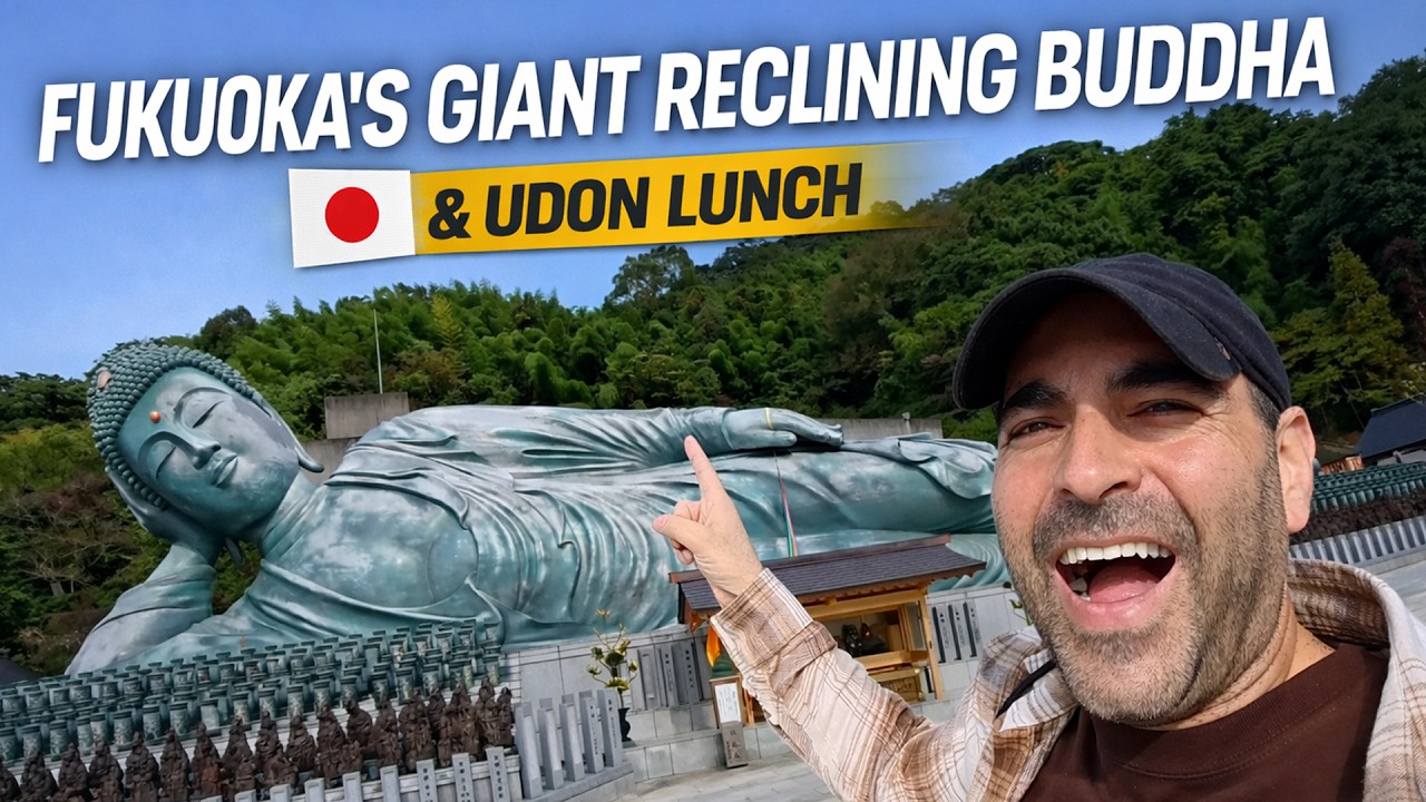 Visiting the Giant Reclining Buddha in Fukuoka 🇯🇵 | Nanzoin Temple + Udon Lunch