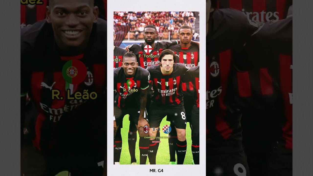 AC Milan Lineup vs GNK Dinamo Zagreb - Champions League 22/23 - Round 2 #acmilan #dinamozagreb #c1