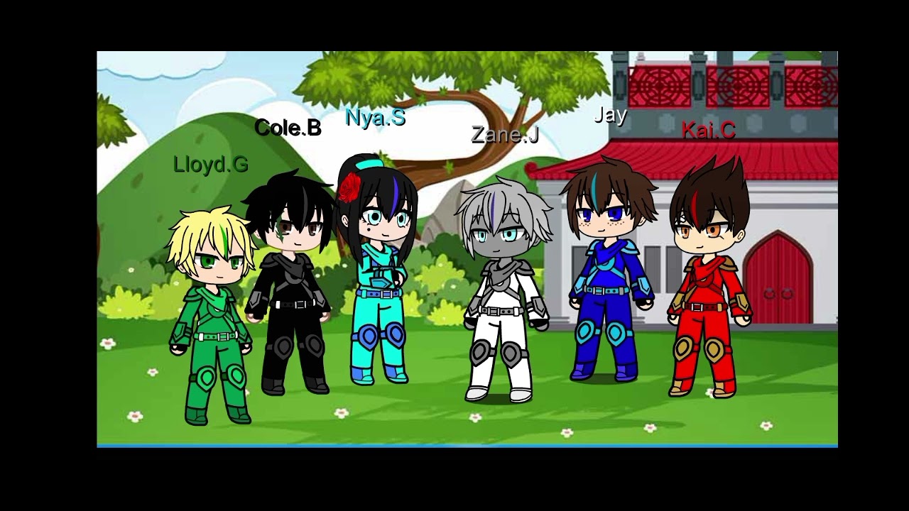 The main 6 Ninja from ninjago doing a singing battle