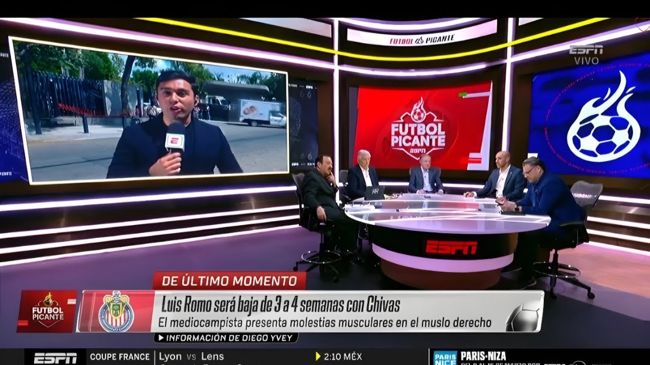 Reporte De Chivas : Luis Romo será baja de 3 a 4 semanas con Chivas
