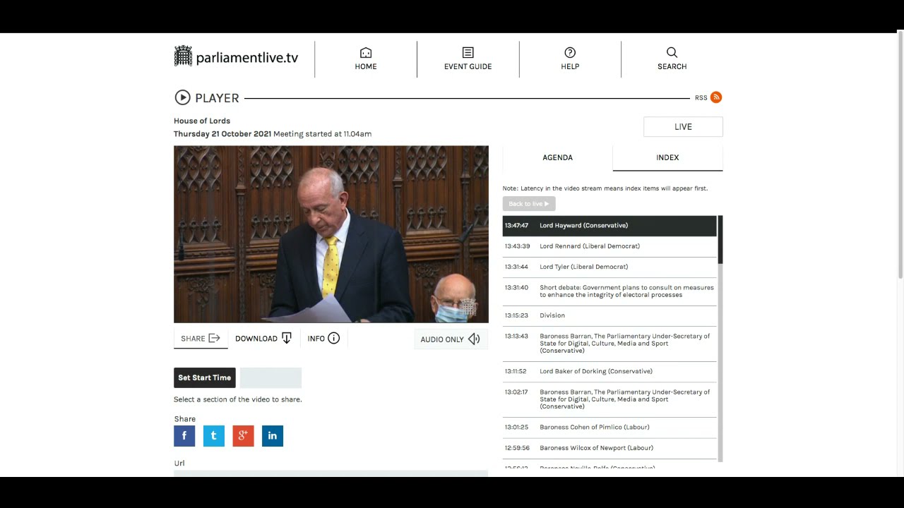 Baron Hayward warns the House of Lords of the dangers of Lutfur Rahman's politics