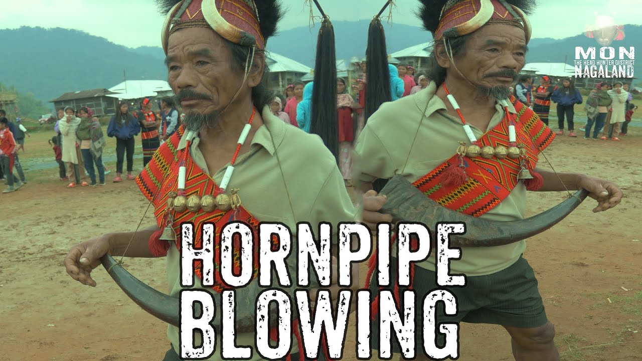 HORNPIPE BLOWING at AOLEANG FESTIVAL CHENLOISHO MON NAGALAND