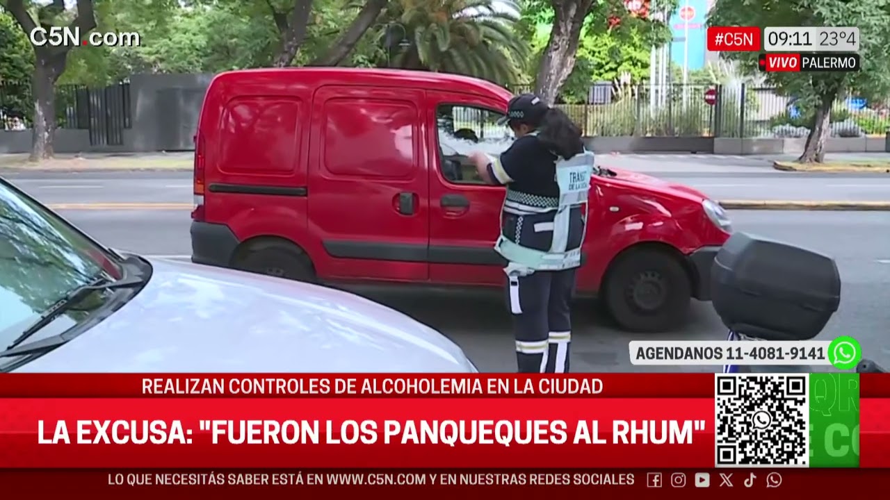 C5N en VIVO desde un CONTROL de ALCOHOLEMIA:  DIO POSITIVO y DEJ&Oacute; el AUTO
