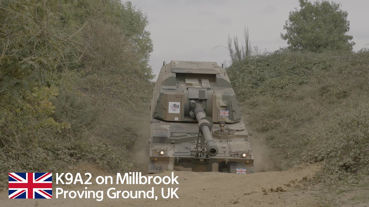 K9A2 Self-Propelled Howitzer at Millbrook Proving Ground, UK