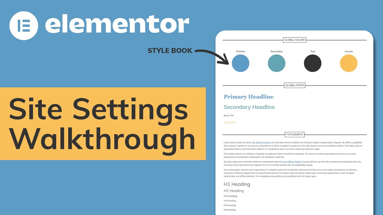 Elementor Site Settings Walkthrough (Global Style Guide)