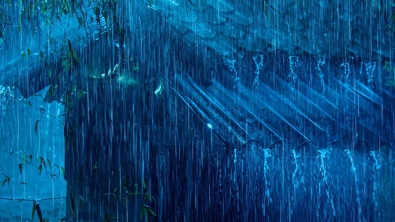 Instant Calm & Fall Asleep Fast with Heavy Rain on an Old Tin Roof & Distant Thunder in the Forest