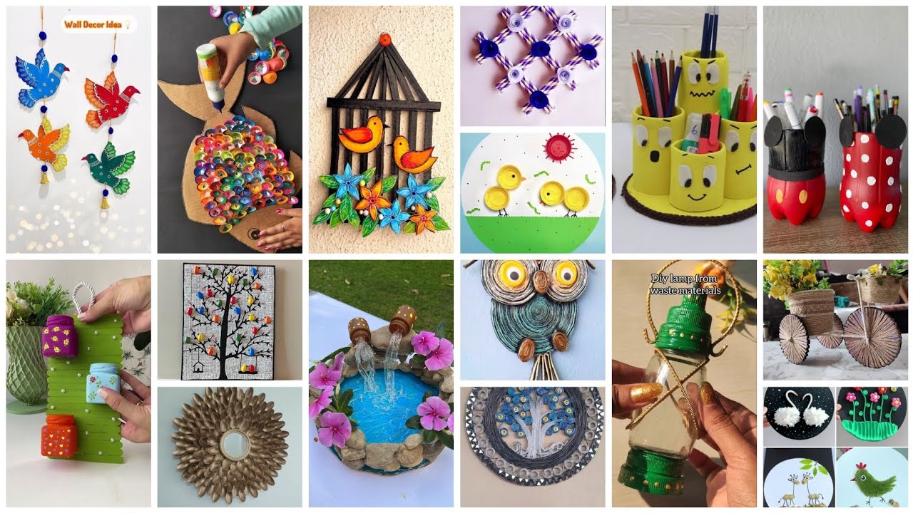 Waste material craft ideas 💡 Project ideas from waste material 🍭 easy & unique project/craft ideas 💡