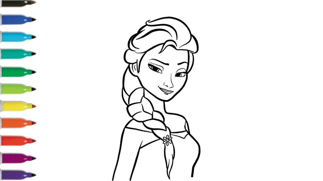 Easy Drawing of Elsa for kids and toddlers | How To Draw elsa from frozeneasy drawing of elsa