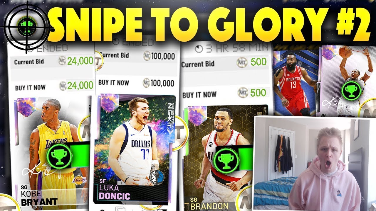 SNIPE TO GLORY #2 INSANE GALAXY OPAL LUKA AND KOBE SNIPE POPS UP!! 500 MT OPAL SNIPES! NBA 2K19