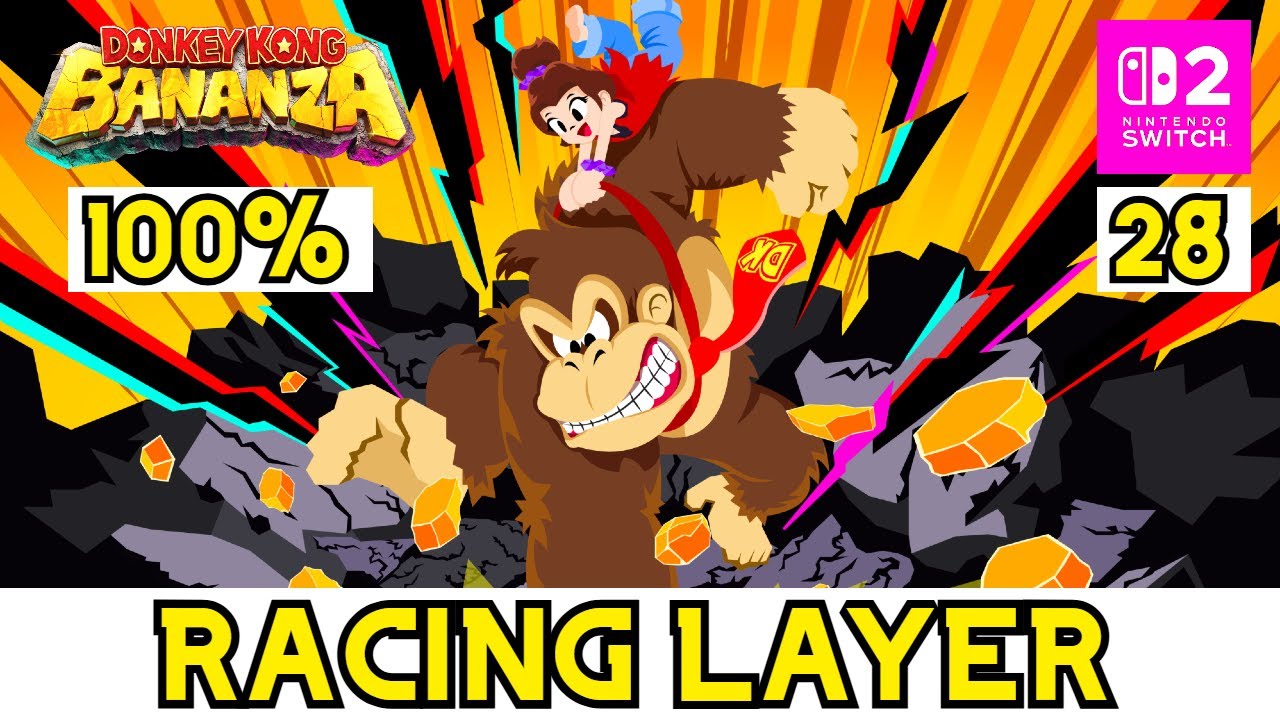 🍌 DONKEY KONG BANANZA | 28: RACING LAYER (Estrato del Circuito) - 100% Walktrough Español Latino
