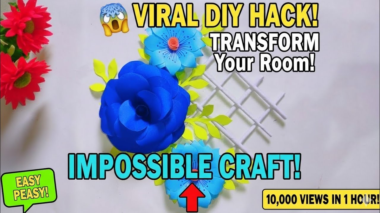 Easy And Beautiful DIY Craft || Home Decor Ideas || Blue Flowers Home Decor Craft Ideas #homedecor 