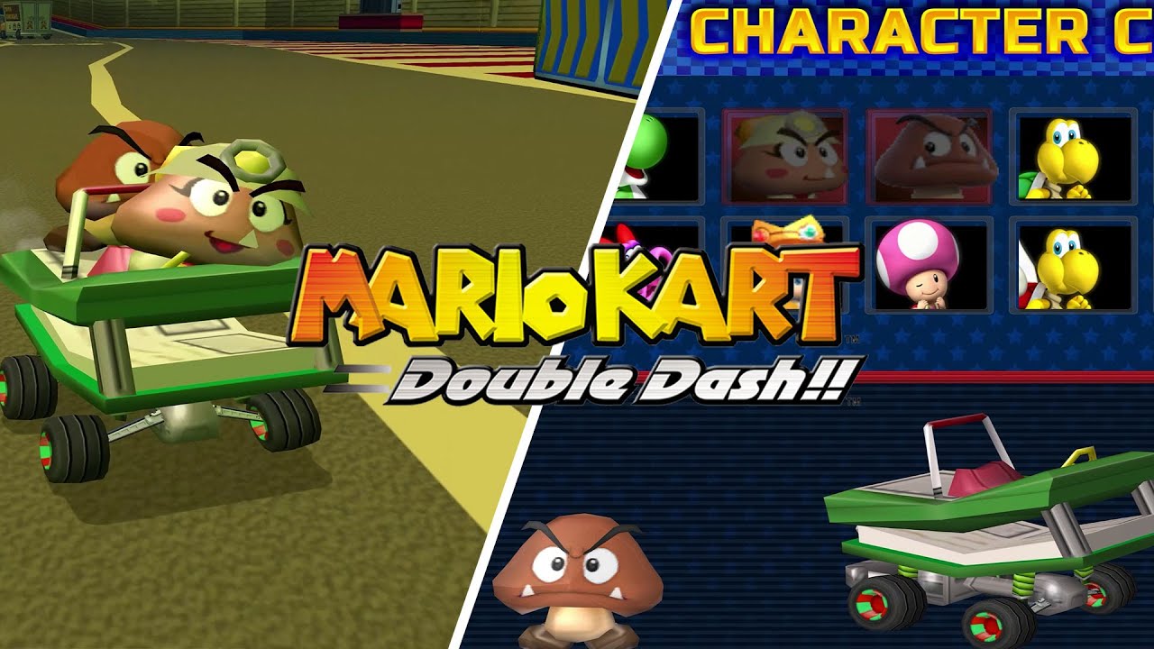 What happens if GOOMBELLA and GOOMBA are drivers in MARIO KART: DOUBLE DASH!!? | Custom Driver