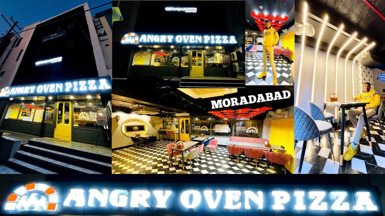 ANGRY OVEN PIZZA MORADABAD  RAM GANGA VIHAR | BEST COUPLE PIZZA CAFE IN MORADABAD | MORADABAD CAFES