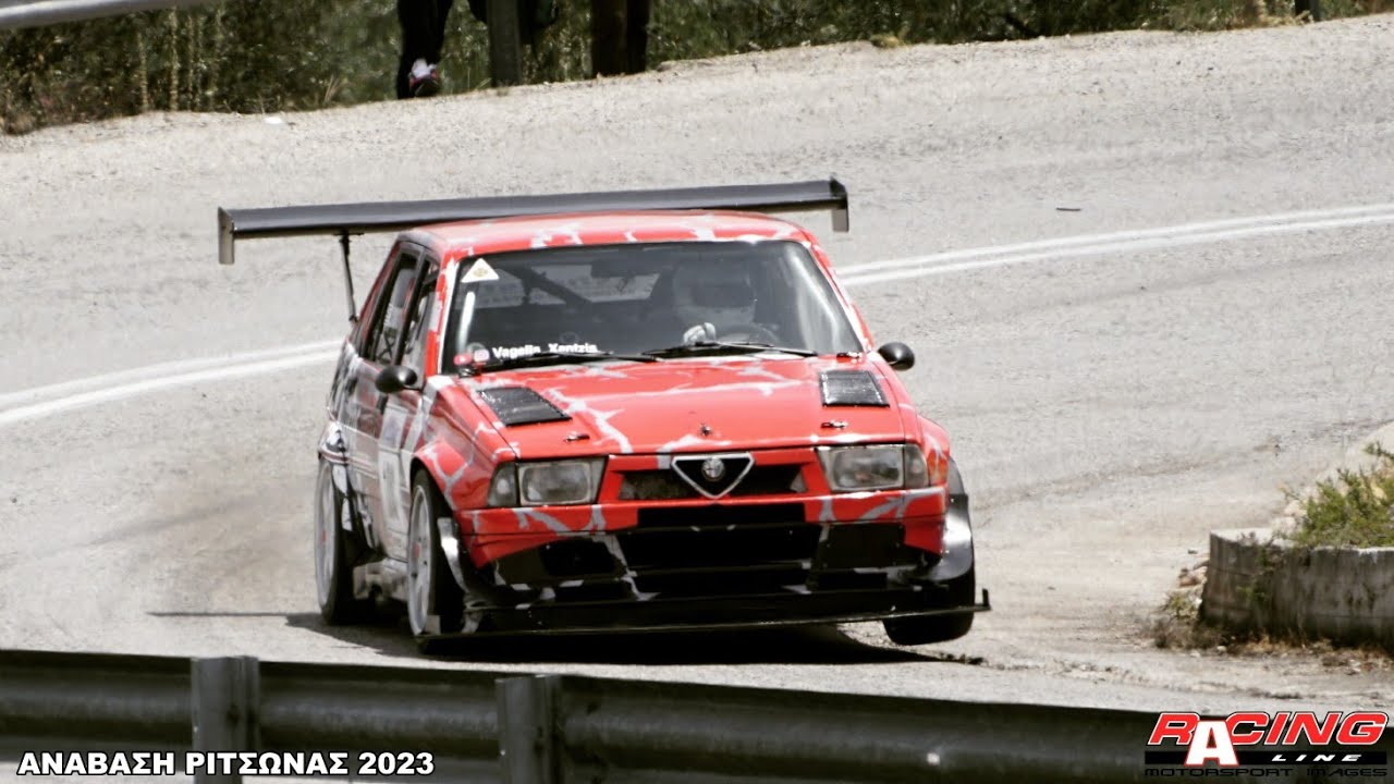Ritsona hillclimb 2023 Alfa 75 turbo.  time:2'12