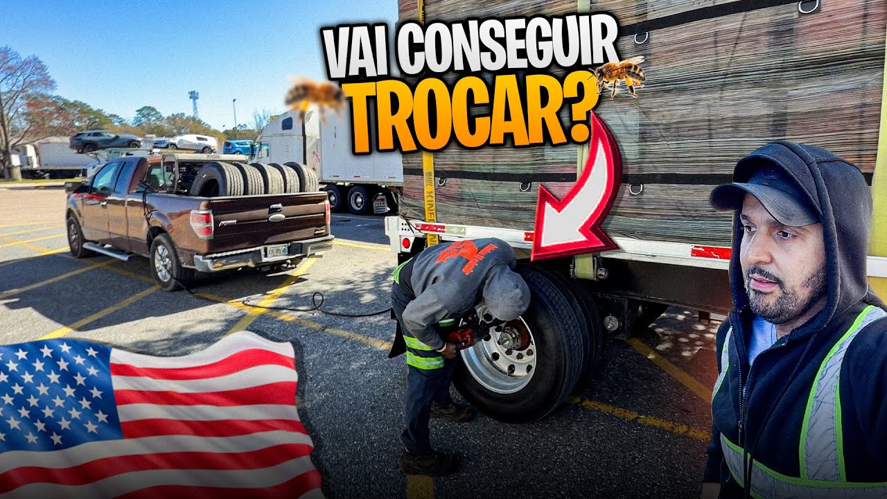 PNEU ESTOUROU COM O CAMINHÃO CARREGADO DE ABELHAS! 🇺🇸🤯