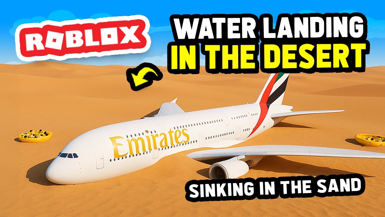 WATER LANDING in The DESERT in Cabin Crew Simulator (Roblox)