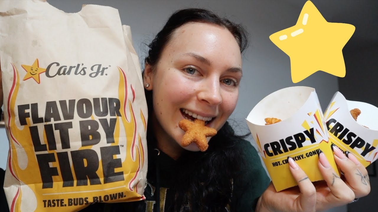 ASMR | Eat CARL'S JUNIOR ⭐️ with me! *Fried Chicken and Waffle Fries!*