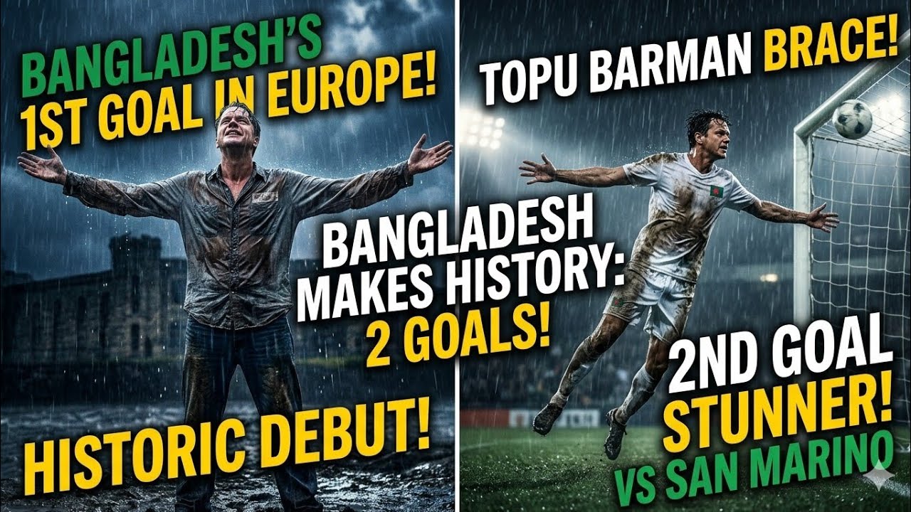 Topu Barman BOTH GOALS! 🇧🇩 vs 🇸🇲 Bangladesh Makes History in Europe!