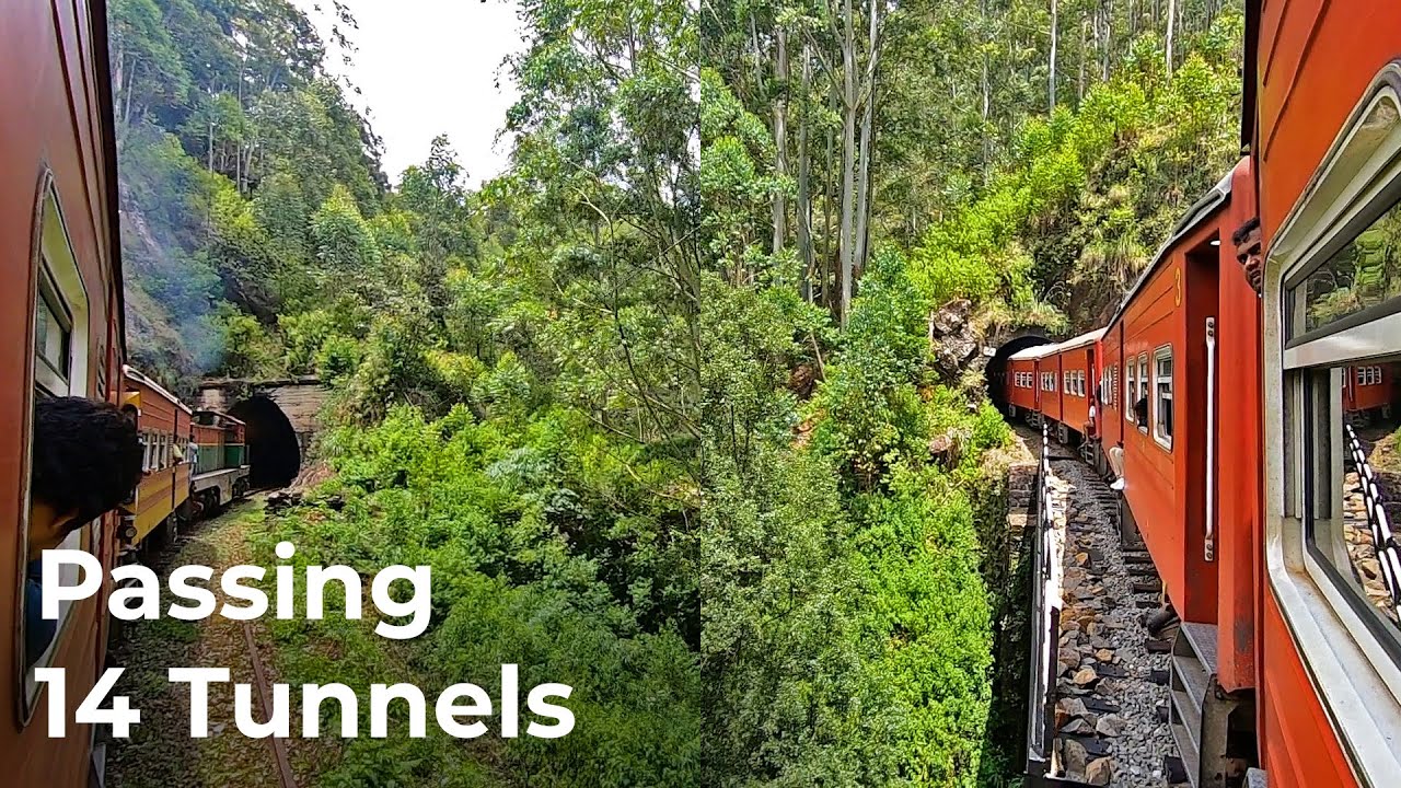 Passing 14 Tunnels from Idalgashinna to Ohiya in Sri Lanka Railways