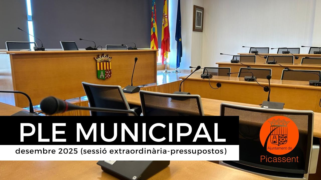 Ple municipal de Picassent desembre 2025 (pressupostos)