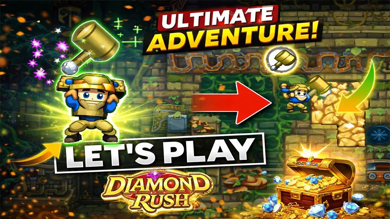 Diamond Rush Walkthrough Part 1 | Hidden Treasure & Secret Paths
