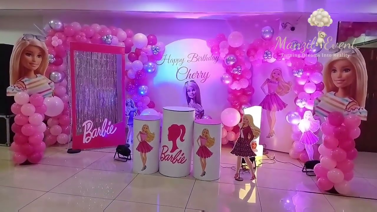 Barbie theme birthday decoration|Barbie theme decoration|Barbie theme birthday party #manzilevent